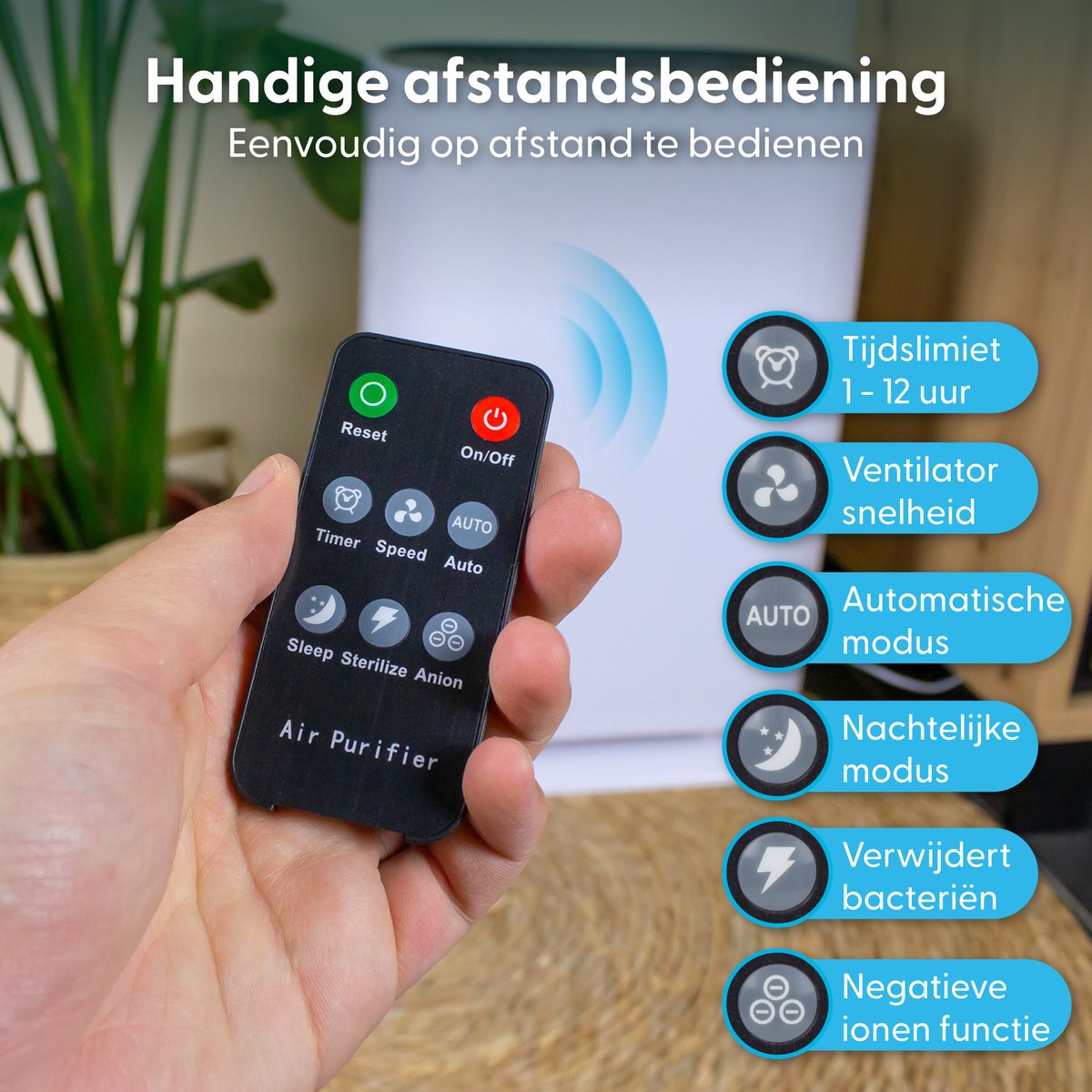 Ølven Luchtreiniger - Air Purifier - Hepa Filter & Ionisator - Luchtfilter - 180 m³/u - Air Cleaner — afbeelding 3