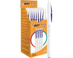 BIC Cristal Up Balpennen - Blauw - Doos van 20 Stuks - Medium Punt 1.2 mm