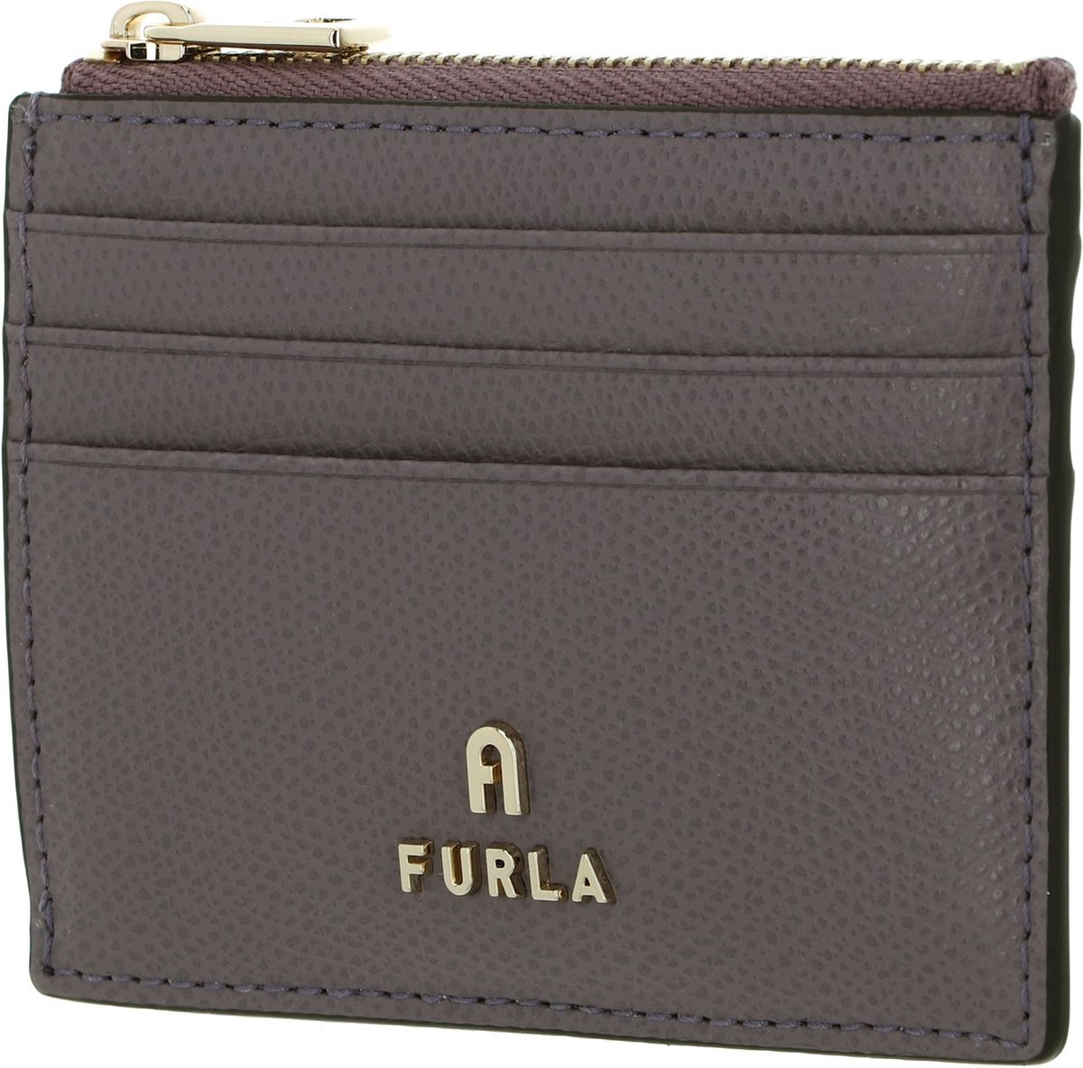FURLA Leren Kaarthouder Camelia Zipped Card Case Aura Paars