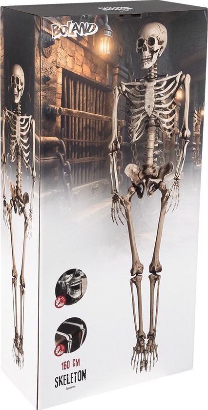 Décoration Halloween : Squelette Dans Cage Cercueil Suspendu 46cm - ILOVEFANCYDRESS