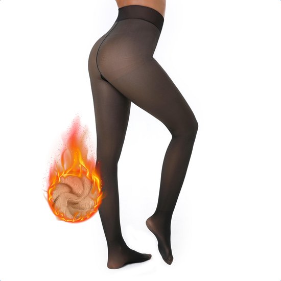 JAXY - Collants polaires - Collants Thermo doublés - Collants polaires Couleur peau - Collants chauds Femme - Taille haute - XL/3XL