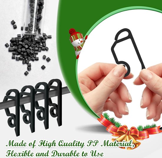 SelfTek 60 stuks dakgoothaken voor lichtketting, 4 cm, dakgoothaken, clips voor buiten, hekhaken, hoofdband, dakgoot, kerstdecoratie