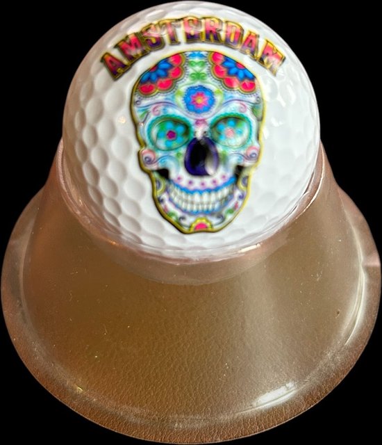Golfpresentjes – UNIEKE Amsterdam Golfballen - Amsterdam-Holland -Doodshoofd - golfballen- Amsterdam- Golfcadeau - Golfprijs - Golfwinnaar - Golfbal - Golfprijs - Originele golfballen – golftoernooi - Cadeau golfer – golfgadget - Souvenir — afbeelding 3