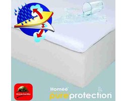 Homéé molton waterdicht topper flanel hoeslaken tweepersoons 140x200 +10 cm 100% gekamde katoen wit