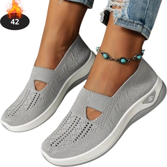 Chaussures pour femmes Bovista Femme - Baskets pour femmes - Confortables - Slippers - Décontractées - Adulte - Grijs - Pointure 42