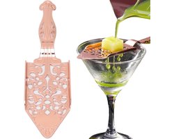 Absint lepel rosé-goud RVS - Absinthe spoon - Suiker in alcohol laten druppelen - Opengewerkt platte lepel