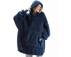 Winter Hooded Sweater Blanket - Hooded Cozy Blanket - Warme dikke hoodie-jas - Superzachte pluche hooded blanket - Warme sweatshirt-deken met mouwen en zakken - Home Lounging hoodie-deken - Geschikt voor volwassenen, mannen, vrouwen en tieners