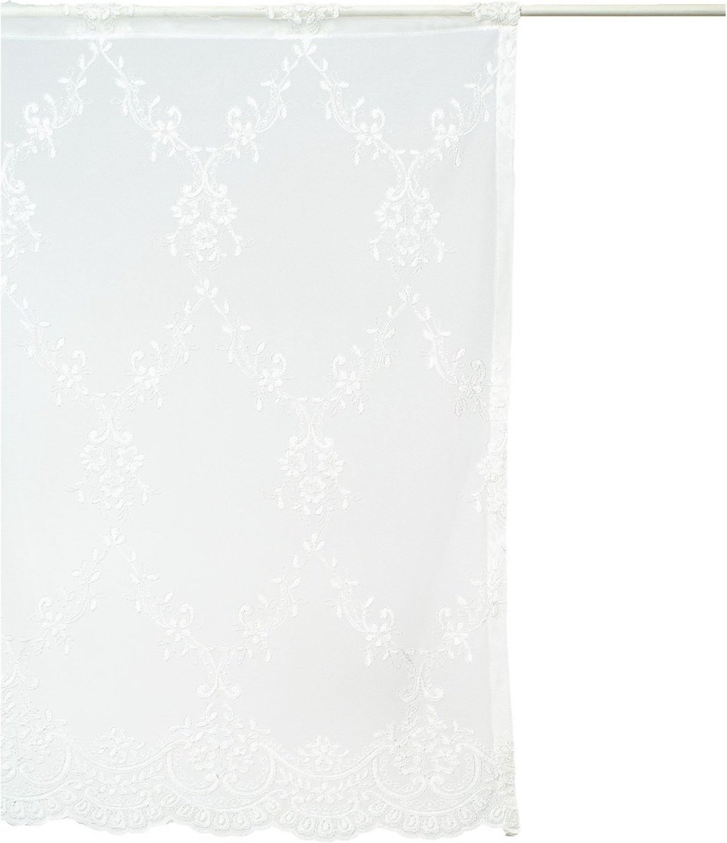 Gordijn Amelia - Kant met Borduursels - Tunnelafwerking - Off-White - 50x75 cm - Pimlico