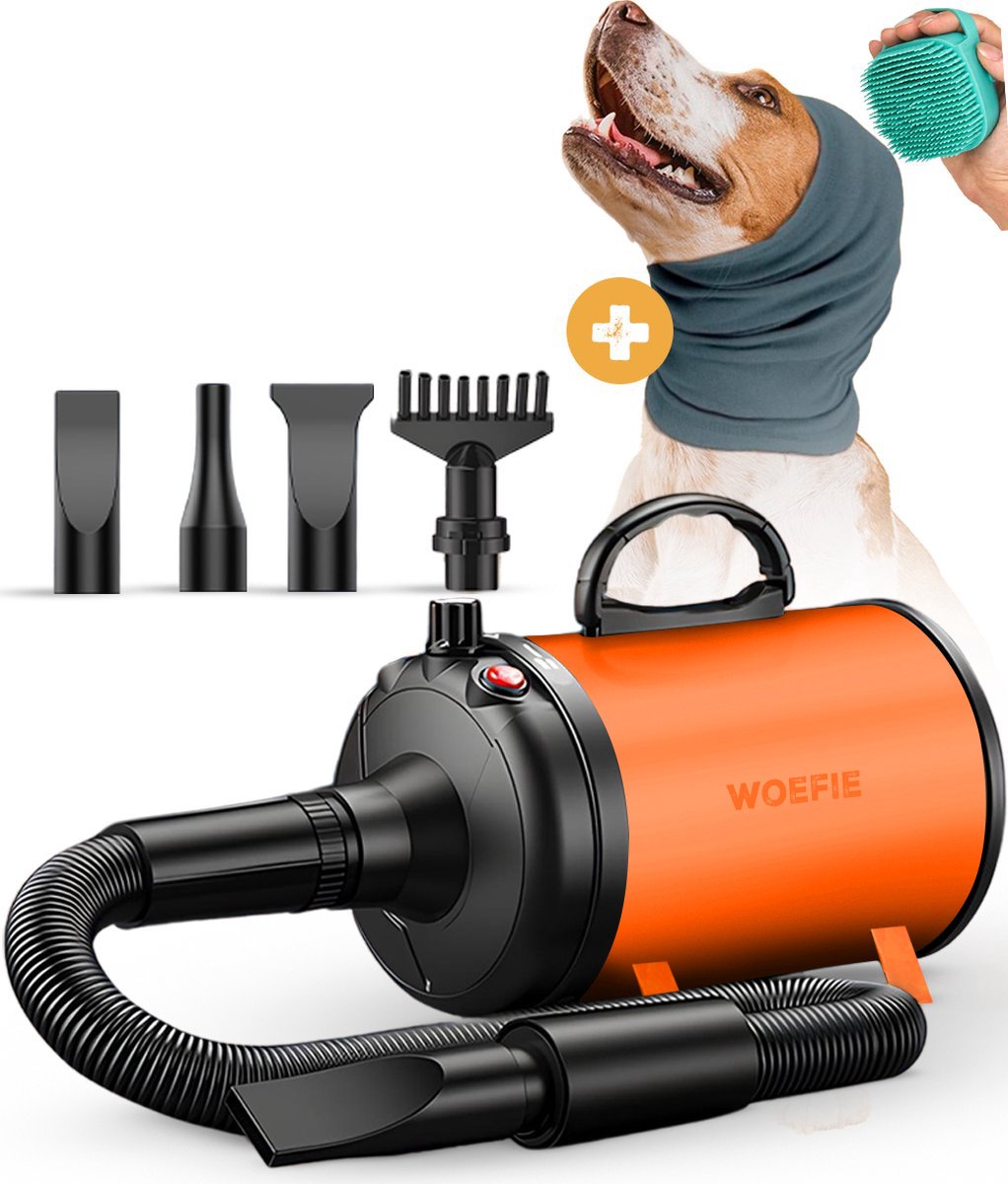 Bol.com Professionele Hondenfohn/Waterblazer - Waterblazer voor Honden - 3200W - Stil Design - Oranje aanbieding
