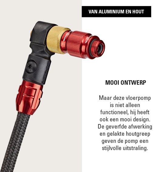 Lezyne Pressure Over Drive Y11 - Fietspomp - Vloerpomp - Analoge drukmeter - Tot 15 bar - Presta en Schrader ventielen - Aluminium - Zwart van Lezyne — afbeelding 3