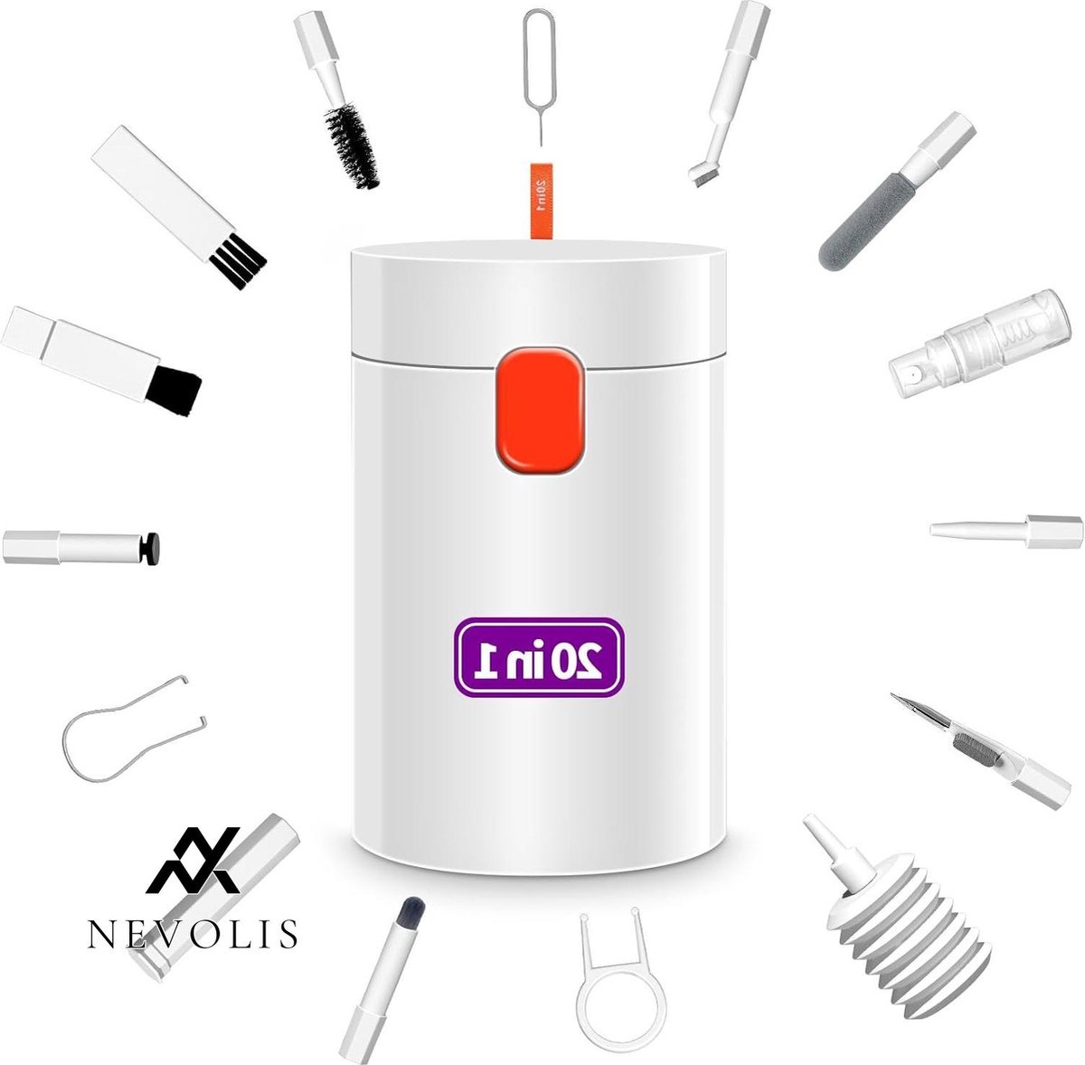 Nevolis 20-in-1 Cleaning Kit for Airpod Charging Port iPhone Phone Keyboard Earbuds .