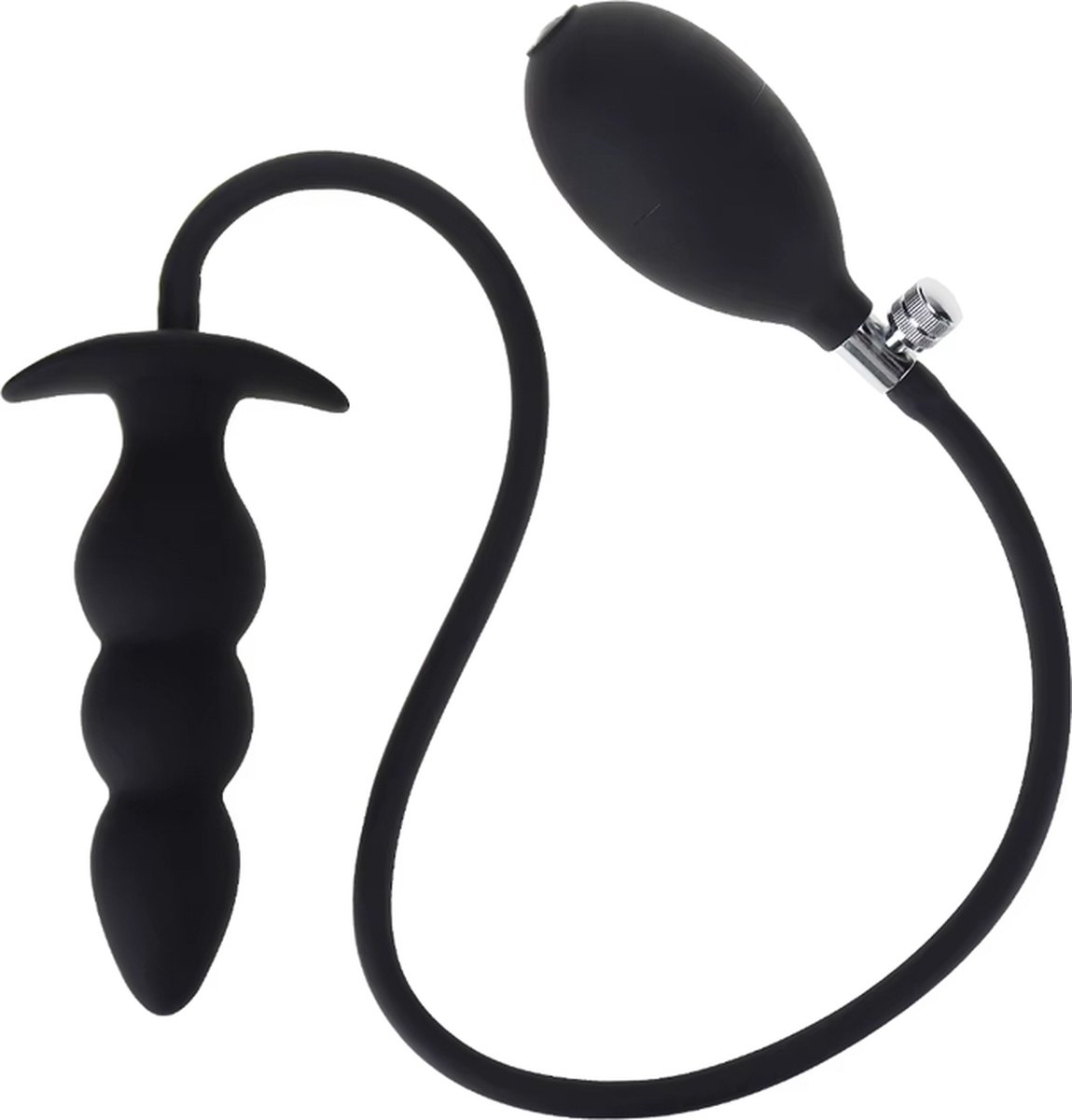 Opblaasbare buttplug groot - 3 kralen - Mega expander - Siliconen - Hand pomp