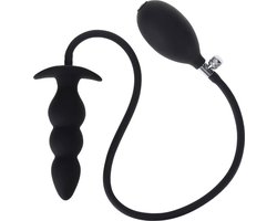 Opblaasbare buttplug groot - 3 kralen - Mega expander - Siliconen - Hand pomp