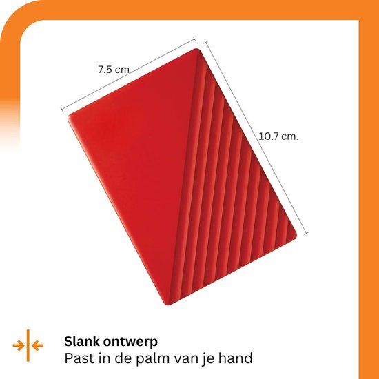 DailySupplies® Harde Schijf Extern - Draagbare - 2TB Opslag - Rood van Merkloos — afbeelding 3