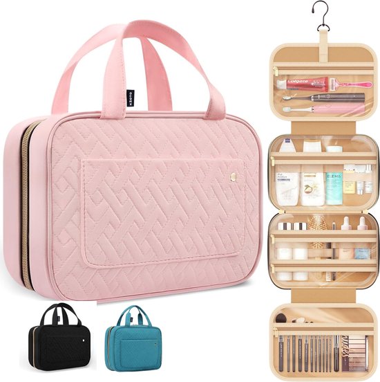 Kioto Trousse de Toilette - Trousse de Toilette avec Crochet - Rose