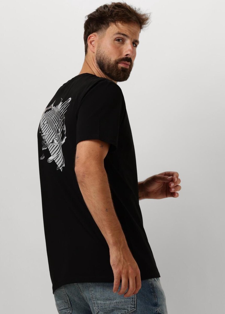 PURE PATH Regular Fit T-shirts Crewneck Ss101 Polo's & T-shirts Heren - Polo shirt - Zwart - Maat XXL