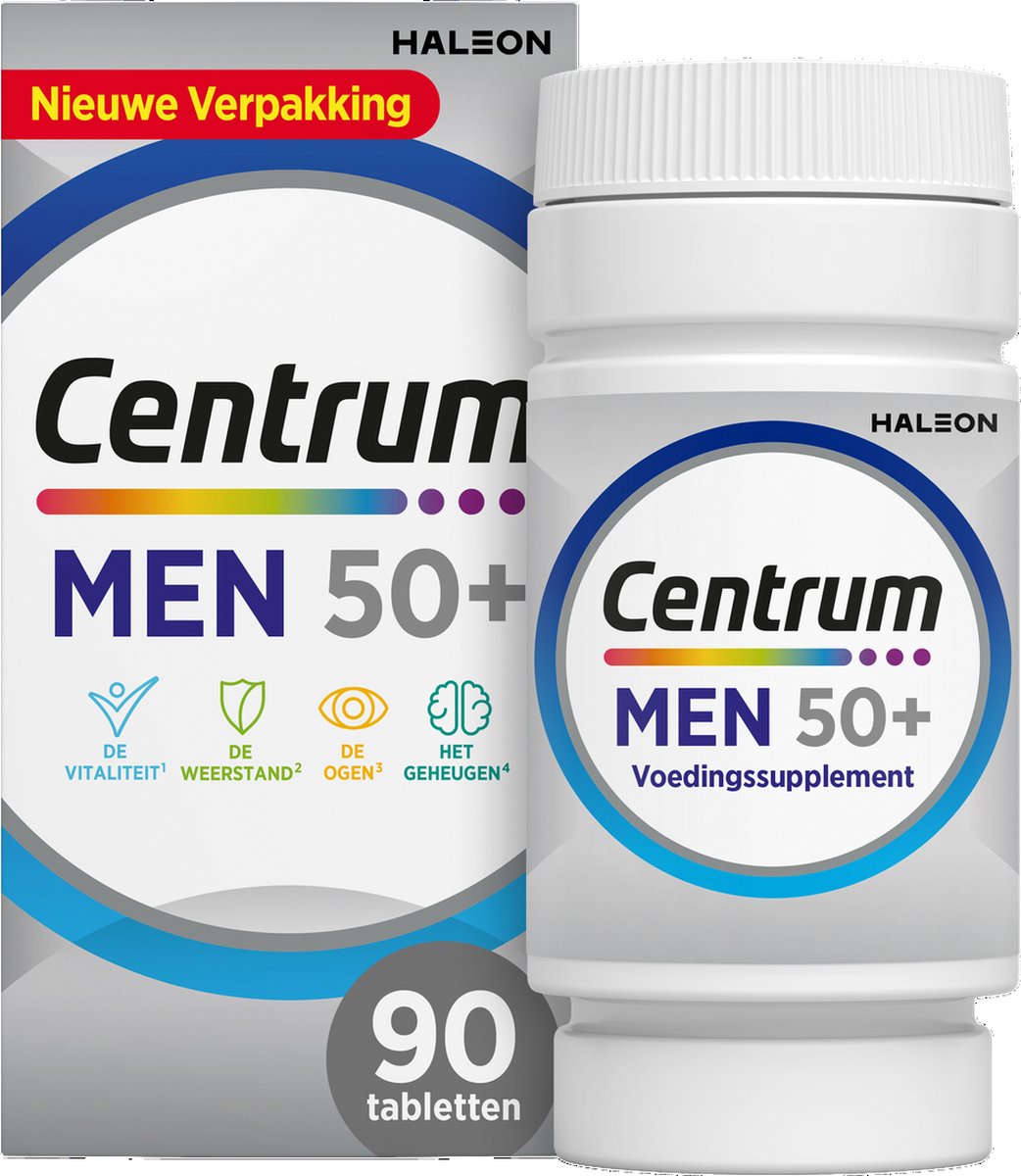 Goedkoopste Centrum - Men 50 - Multivitaminen - Tabletten - 90 stuks