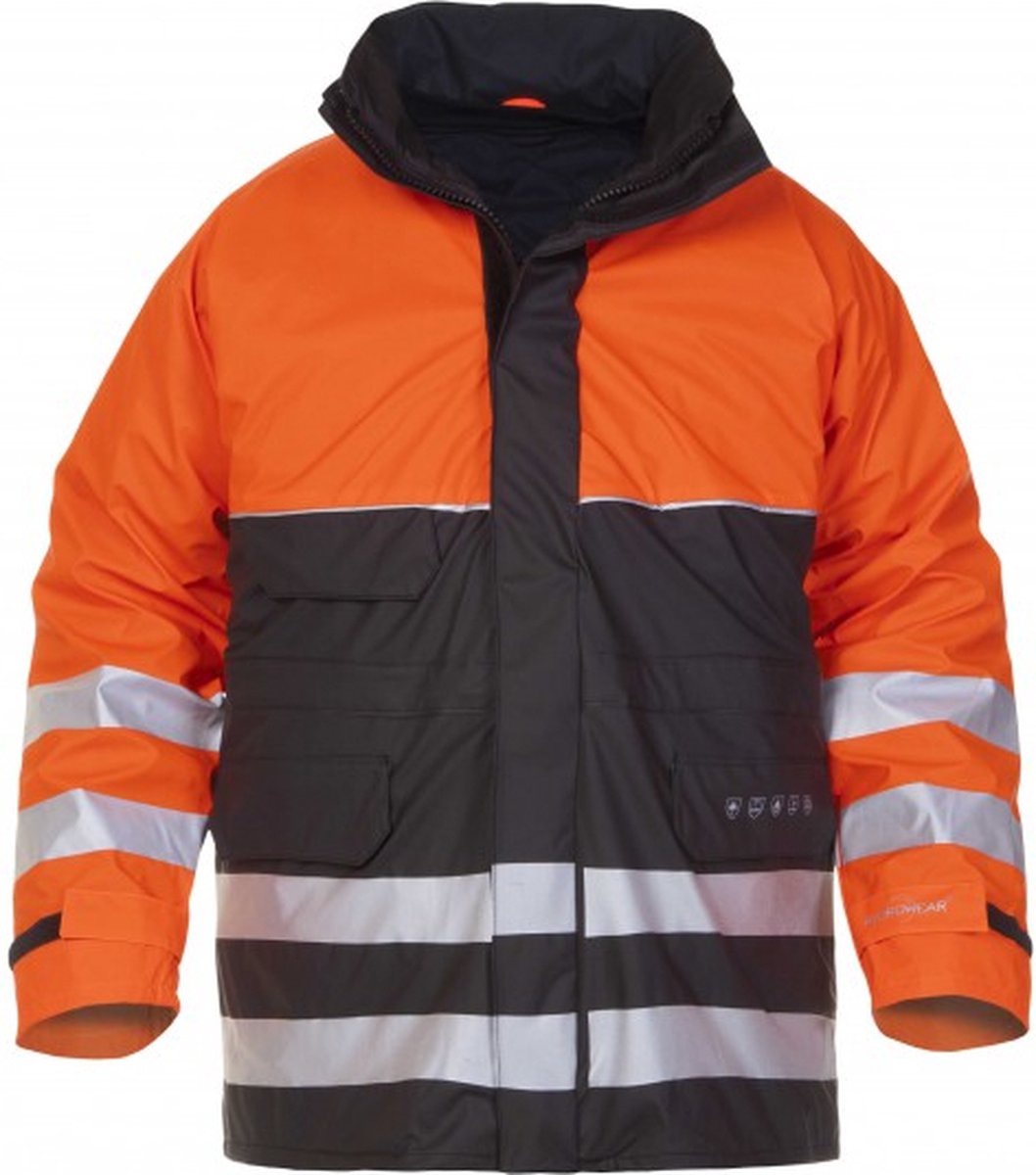 Hydrowear 066385 FR AST Parka Nysted - Zwart - Fluor oranje - M