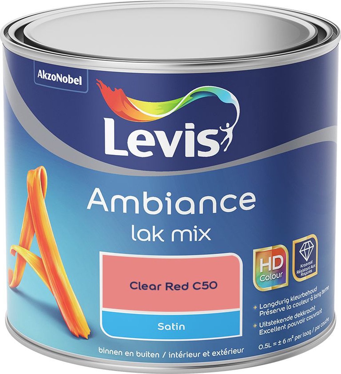 Levis - Ambiance Lak Satin Mix - Clear Red C50 - Mengverf - 0,5 L