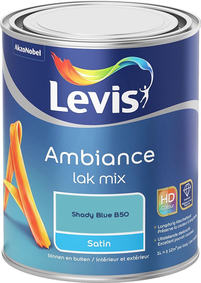 Levis - Ambiance Lak Satin Mix - Shady Blue B50 - Mengverf - 1 L
