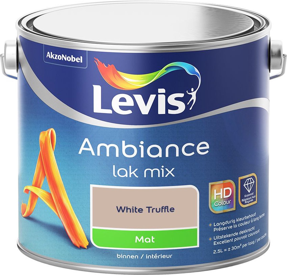 Levis - Ambiance Lak Mat Mix - White Truffle - Mengverf - 2,5 L