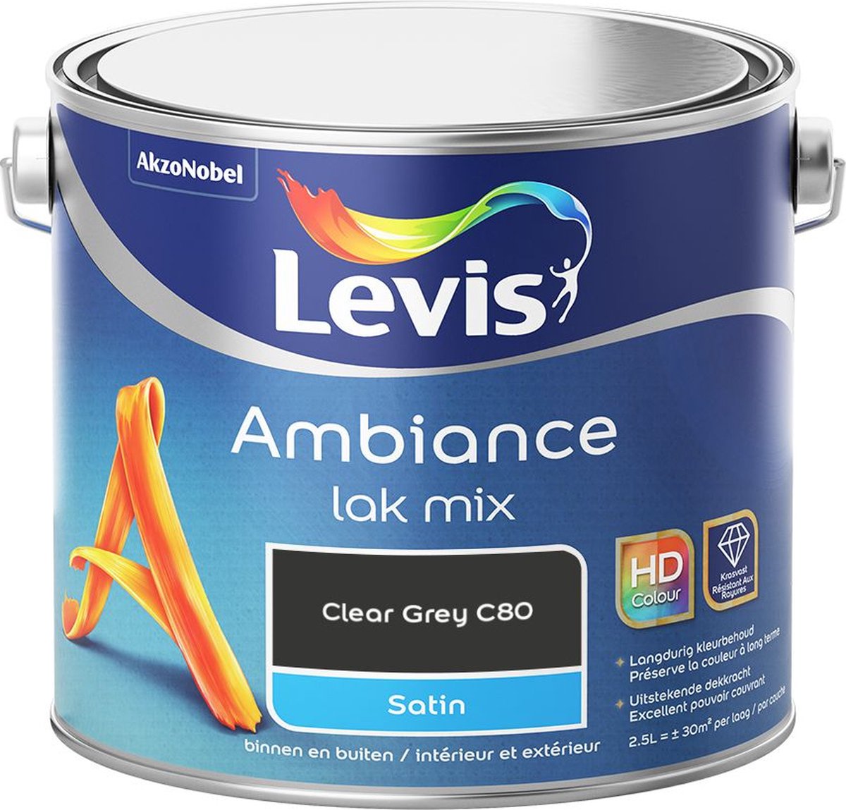 Levis - Ambiance Lak Satin Mix - Clear Grey C80 - Mengverf - 2,5 L