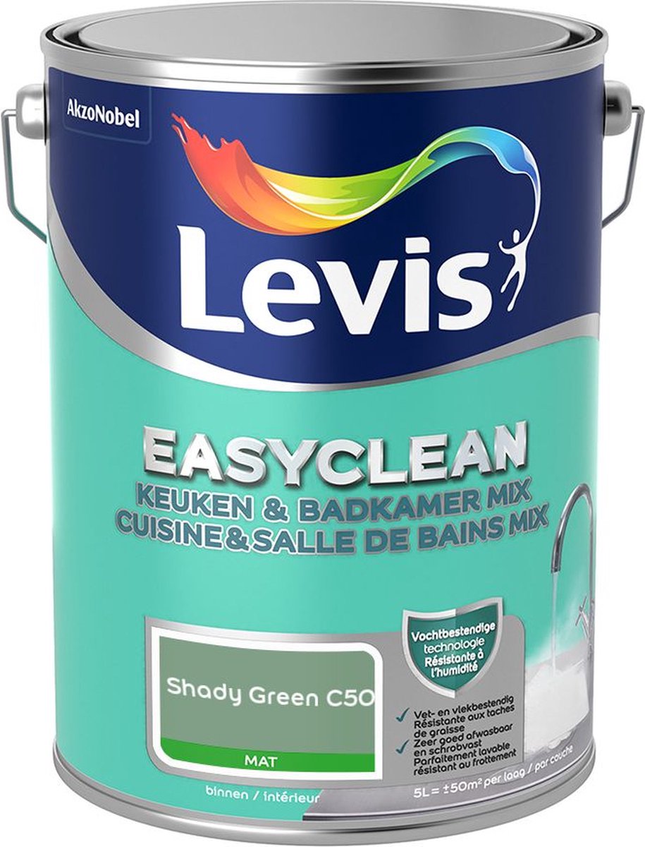 Levis - Easyclean Keuken & Badkamer Mix - Shady Green C50 - Mengverf - 5 L