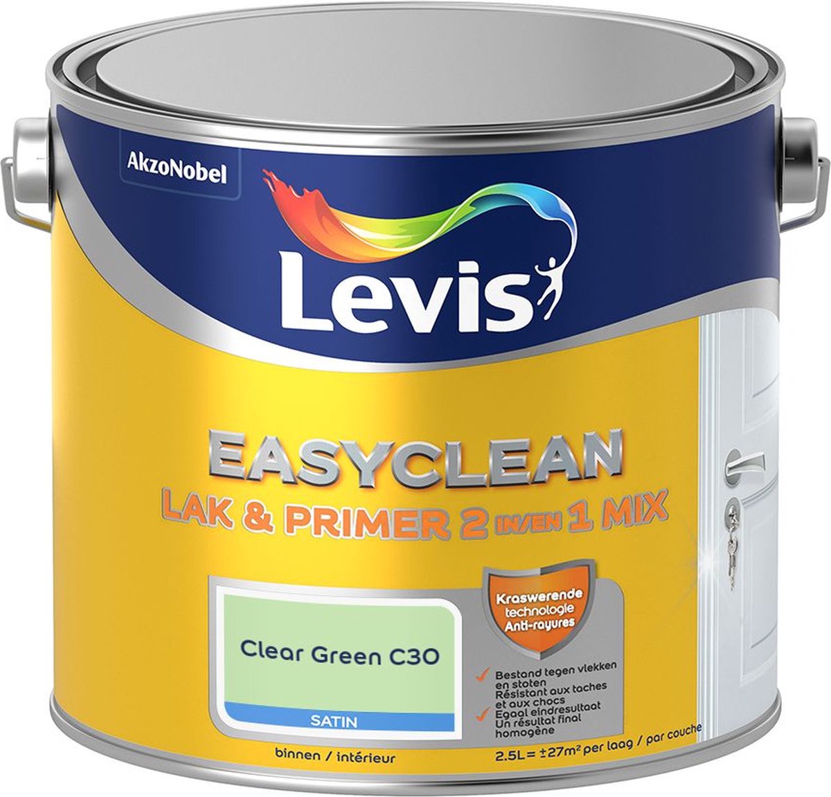 Levis - Easyclean Lak & Primer 2-In-1 Mix - Clear Green C30 - Mengverf - 2,5 L