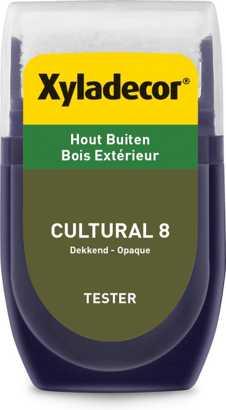 Xyladecor tester voor Hout Buiten, Cultural 8, dekkend opaal.
