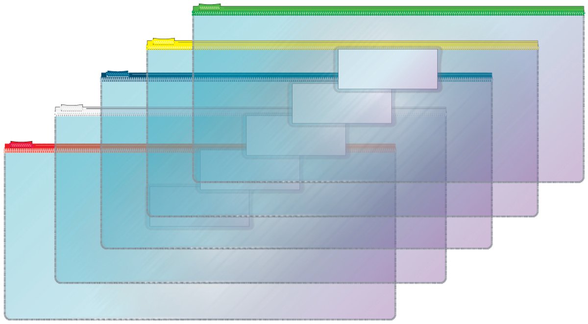 EXXO-HFP #34219 - DL Flexibele Documentenmap met schuifrits - Assorti kleuren rits - 10 stuks (1 pak @ 10 stuks)
