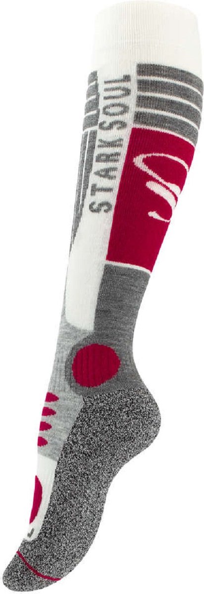 Stark Soul ski- en snowboard kniekousen dames wintersport sokken – met dempingszones 1 paar Grijs
