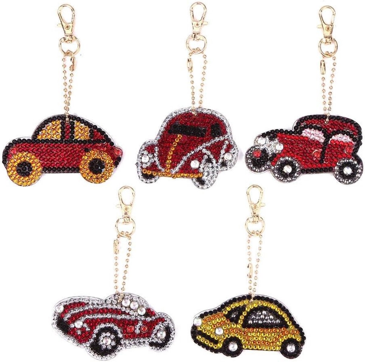Huntex Diamond Painting Sleutelhanger Set - DIY Auto Thema voor Kinderen & Volwassenen