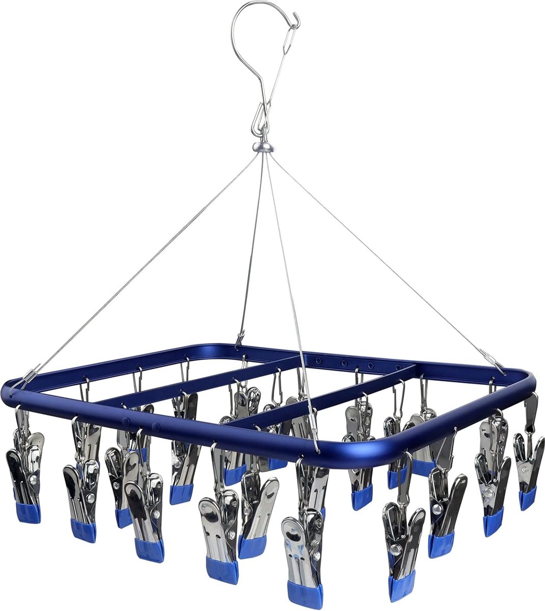 Goedkoopste JGS ® Efficiënte en Weerbestendige Aluminium Droogrek voor Sokken en Ondergoed met 26 Haken