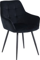 Colenis® - Chaise de salle à manger Oriana - Lot de 4 - Noir - Velours - Industriel