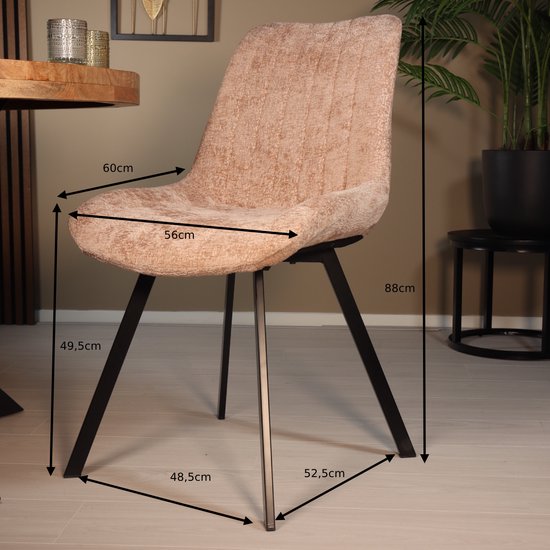 Chaise de salle à manger Susta chaise de salle à manger en chenille taupe