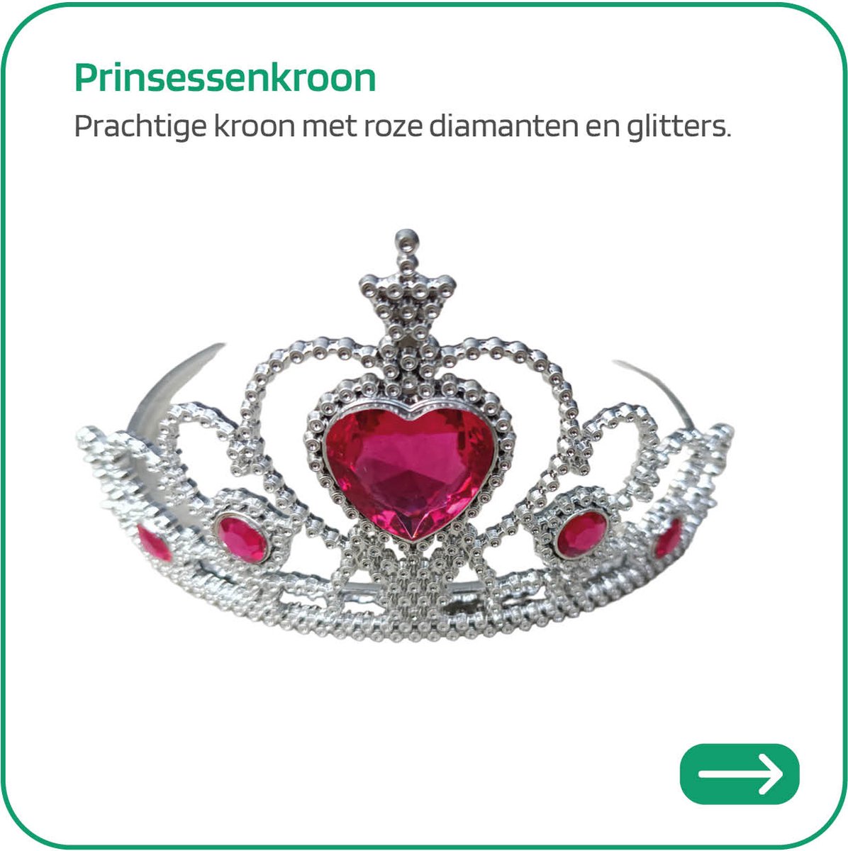 Jobber Toys - Prinsessenjurk Glitter Roze Cape + Kroon + Toverstaf — afbeelding 9