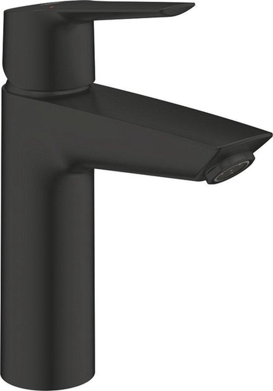GROHE Start Wastafelkraan - Waterbesparend - Middelhoge uitloop - Met push-open waste - Mat zwart