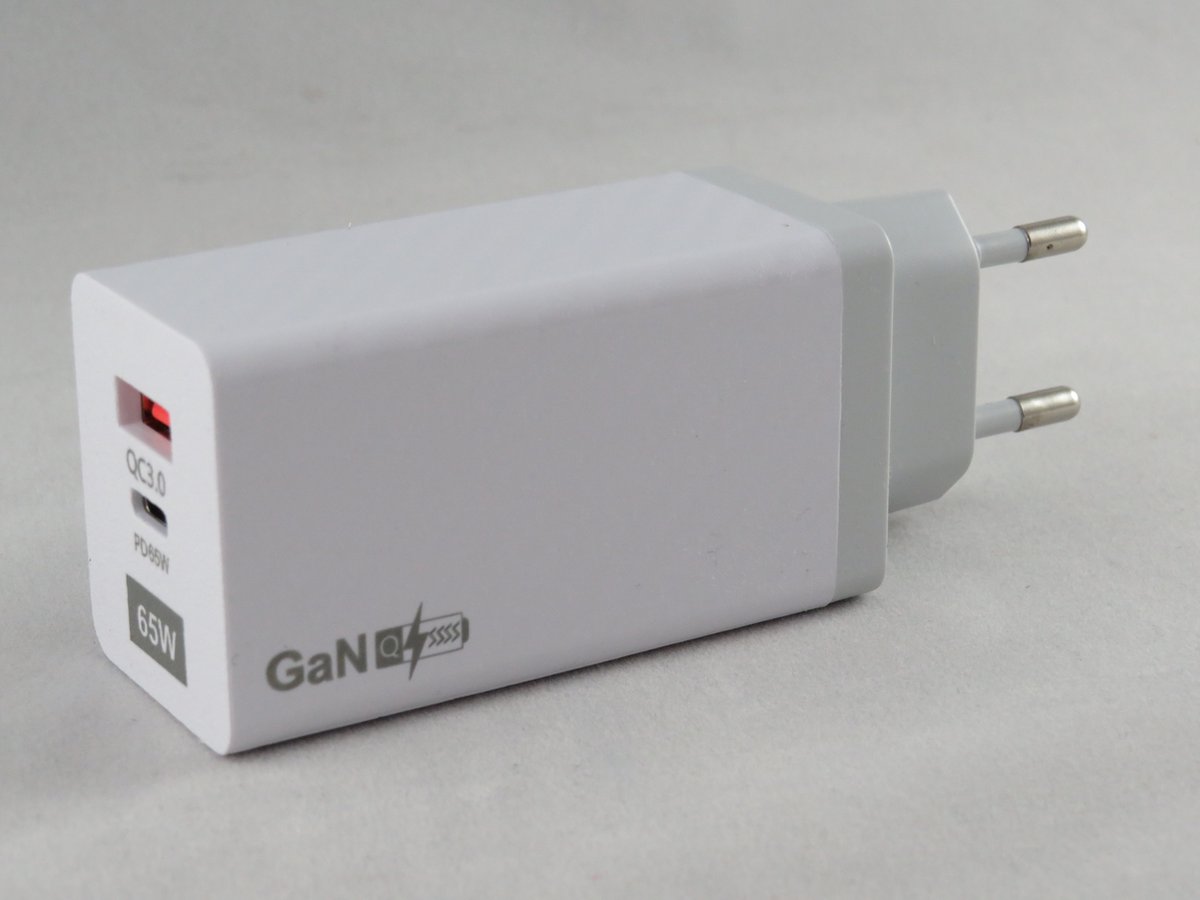 GaN 65W snellader USB en USB-C Wit