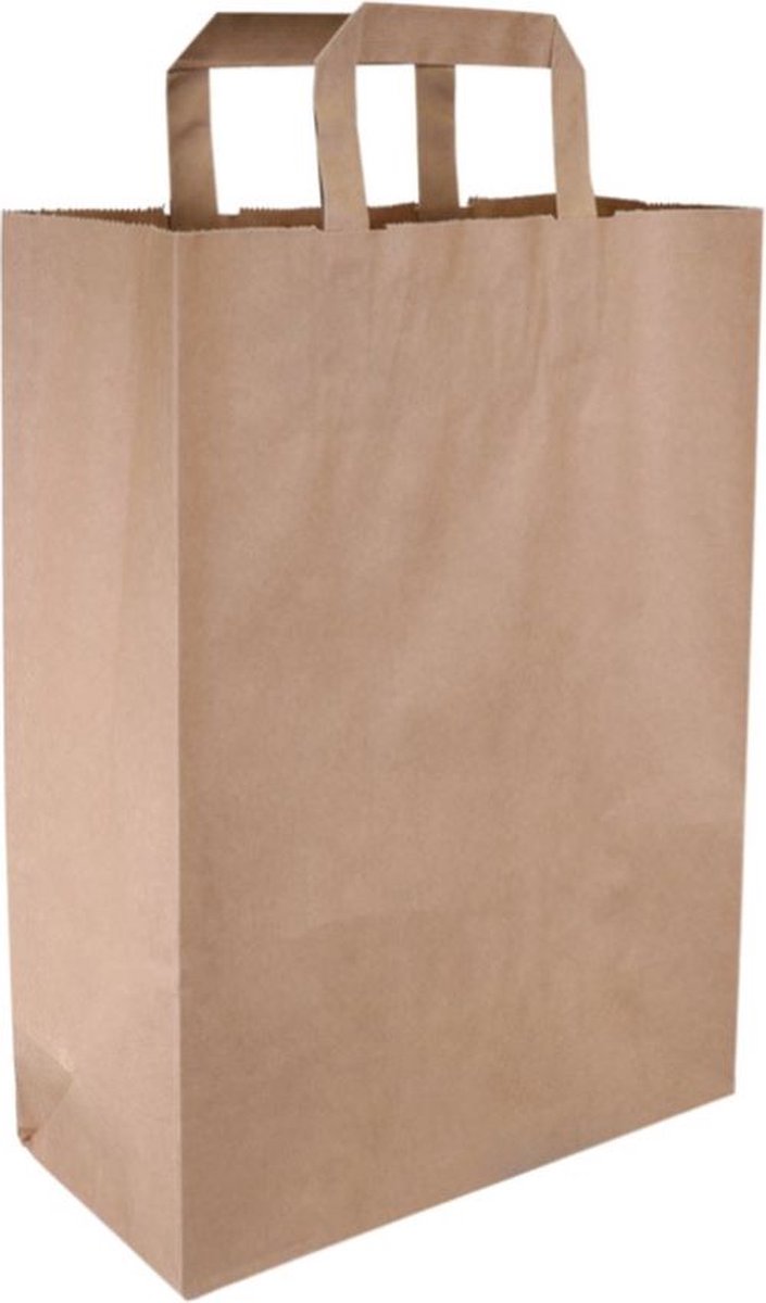Papieren draagtas 26/12x35cm bruin 150 stuks