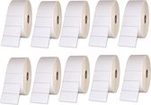 Label Tape Geschikt voor Zebra Label 57 x 32 mm 800262-125 | Wit permanent | 2100 Etiketten op Rol - 10 stuks - Geschikt voor: ZD410 ZD420D SLP-DX420G TD-4100N A300 DA402 GK420D ZT220 (T)LP 2742 Z4M Plus ZT200 (T)LP 3842 ZT230 (T)LP 2844 B-EV4D