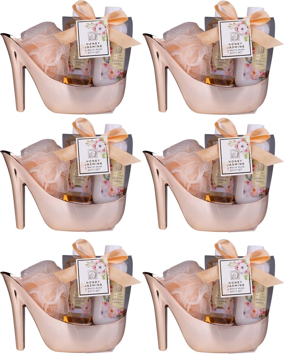 Luxe Zalm Pump Cadeauset voor Vrouwen - Honey Jasmine Verwenpakket - Kerstcadeau