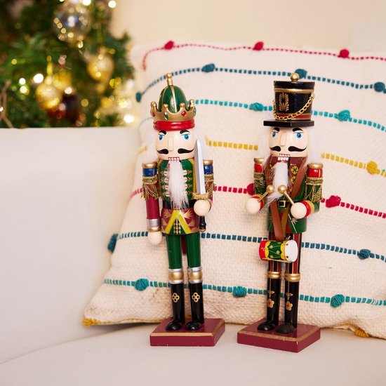 THE TWIDDLERS 2 grote houten kerst-notenkraker-figuren, 30 cm - klassieke kerstdecoratie versiering, decoratieve notenkraker figuur voor thuis kerstversiering THE TWIDDLERS 2 grote houten kerst-notenkraker-figuren, 30 cm - klassieke kerstdecoratie versiering, decoratieve notenkraker figuur voor thuis kerstversiering