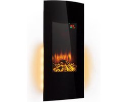 White-label® Sfeerhaard Elektrisch - Tafelhaard voor Binnen & Buiten - Sfeerhaarden met Schouw - 40x14x87cm - Zwart