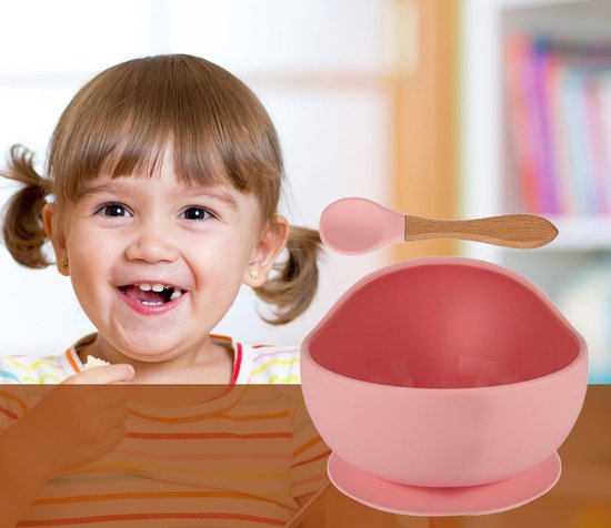 Kommetjes met Zuignap - Suction Bowls - Kinderservies - Kinderkom - Baby Bord - Baby Kommetje met Zuignap en Lepel en rietje - BPA-vrije - Siliconen schaal voor babyvoeding van Kwolik — afbeelding 5