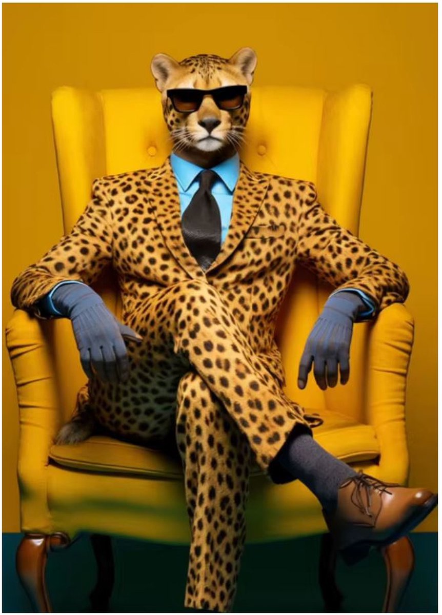 Canvas poster Cool Cheetah 50x70 cm