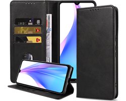Smartphonica Telefoonhoesje geschikt voor Xiaomi Redmi Note 8T kunstleren Hoesje met Magnetische sluiting en Pasjeshouders Book Case met Klepje - Zwart geschikt voor Xiaomi Redmi Note 8T
