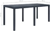 Tuintafel Plastic 220x90x72cm ''Rotan Look'' - Koffietafel - Bijzettafel buiten tuin - Tuintafel - Balkontafel - Campingtafel