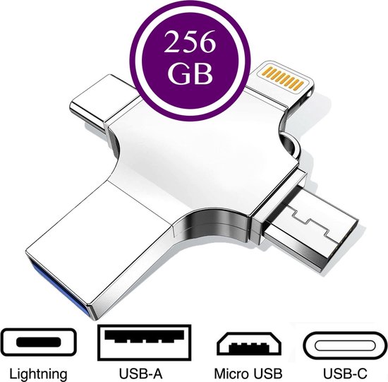 FDS5 Flashdrive 2 in 1 Lightning naar USB - Geheugenstick - 8GB - Externe opslag – Zilver | Officiële Shop