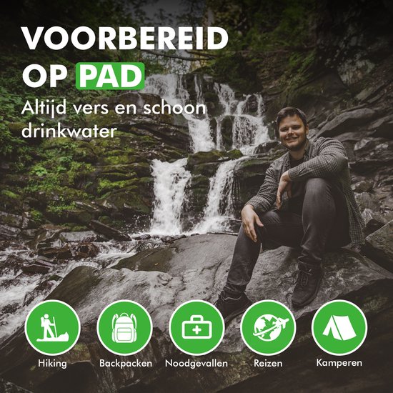 Travelhawk Water Filter Straw - Waterfilter - Waterfles - Outdoor life - Survival - BPA-vrij - Filtert 1500L