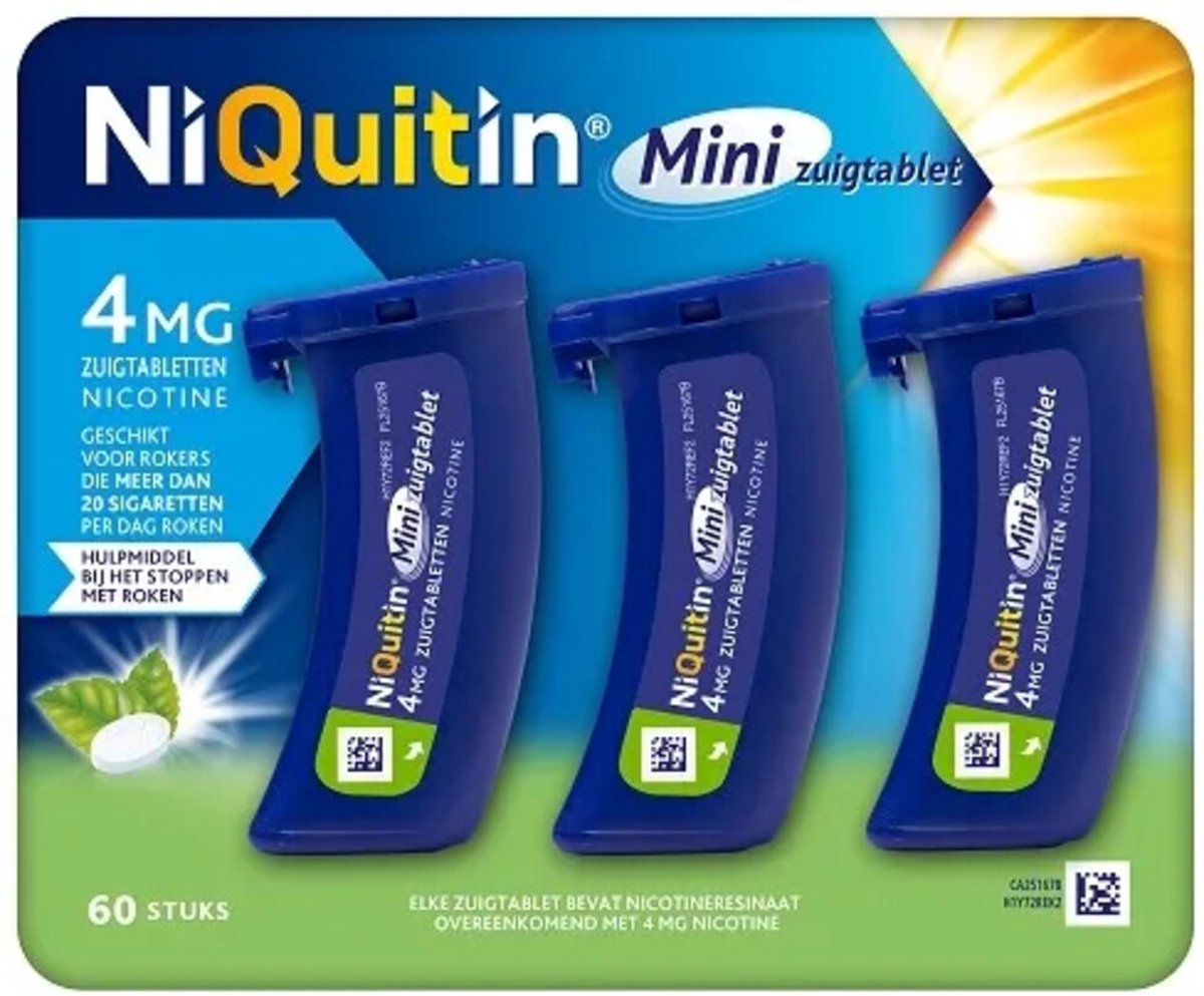 Goedkoopste Niquitin Mini Zuigtabletten 4mg - 2 x 60 stuks